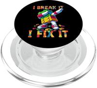 I Break It I Fix It Funny Blocks Bricks Toy Master Builder PopSockets PopGrip para MagSafe