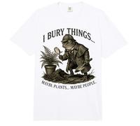 I Bury Things Frog Detective Dark Humor Gardener Comfort Colors Adult Heavyweight T-Shirt