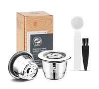 i Cafilas 2 Capsulas Recargables Rellenables Reutilizables de Acero Inoxidable Para Nespresso + Cucharadita + cepillo de limpieza