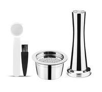 i Cafilas Cápsula de café rellenable Kfee de acero inoxidable reutilizable Cápsula de recambio Filtro de café para Caffitaly Tchibo Cafissimo ALDI Expressi Cápsula de café (Cápsula + Tamper)