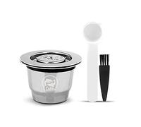 i Cafilas Cápsula de café rellenable L'OR Barista de acero inoxidable para rellenar. Cápsula de recambio reutilizable compatible con L'OR Barista, cuchara medidor pincel (pequeña cápsula)