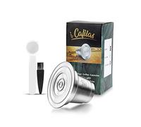 i Cafilas Cápsulas de café rellenables de L'OR Barista de Acero Inoxidable para Rellenar - Cápsula Reutilizable Compatible con L'OR Barista, Cuchara medidora + Pincel, Big Capsule