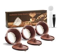 i Cafilas Filtros Cápsulas de Café Reutilizable para Dolce Gusto, capsulas Reutilizables Dolce Gusto, más de 300 usos para Reemplazo, 3pcs con 1 Cucharón de Plástico, 1 Cepillo de Limpieza (Cápsula)
