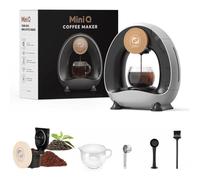i Cafilas Máquina de café eléctrica Mini cafetería para café molido,Americano 2 en 1 Mini una taza cafetería/preparadora de té, 120-240 ml (gris plata)