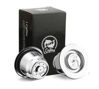 i Cafilas Nepresso - Cápsulas de acero inoxidable, compatibles con cápsulas Nepresso, recargables, 2 tazas + 1 cuchara de plástico + 1 cepillo