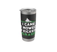 I Came I Mowed I Kicked Cortacésped Jardinería Cortacésped Vaso térmico de acero inoxidable de doble pared