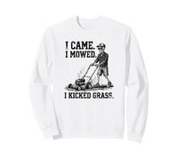 I Came I Mowed I Kicked Grass Skeleton Mower Padre Divertido Sudadera