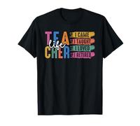 I Came I Taught I Loved I Retired Teacher Jubilación Floral Camiseta