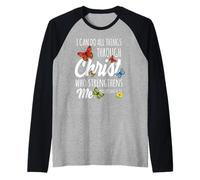 I Can Do All Things Through Christ Buttefly Art Religious Camiseta Manga Raglan