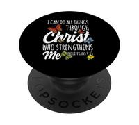 I Can Do All Things Through Christ Buttefly Art Religious PopSockets PopGrip Adhesivo
