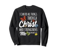 I Can Do All Things Through Christ Buttefly Art Religious Sudadera
