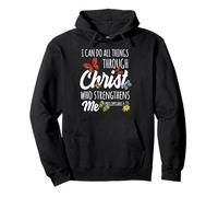 I Can Do All Things Through Christ Buttefly Art Religious Sudadera con Capucha