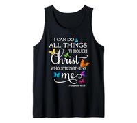 I Can Do All Things Through Christ Butterfly Art - Religioso Camiseta sin Mangas