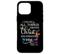 I Can Do All Things Through Christ Butterfly Art - Religioso Carcasa para iPhone 16 Pro MAX