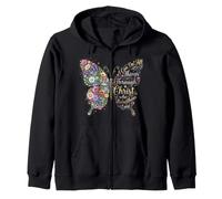 I Can Do All Things Through Christ Floral Butterfly Faith Sudadera con Capucha
