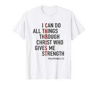 I Can Do All Things Through Christ God Versículo bíblico cristiano Camiseta