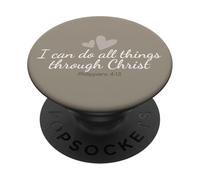 I Can Do All Things Through Christ Heart Versículo PopSockets PopGrip Adhesivo