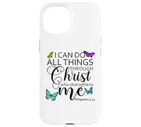 I Can Do All Things Through Christ Sign Philippians 4 13 God Carcasa para iPhone 15
