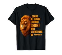 I Can Do All Things Through Christ Verso de la Biblia León de Judá Camiseta