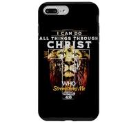 I Can Do All Things Through Christ Verso de la Biblia León de Judá Carcasa para iPhone 7 Plus/8 Plus