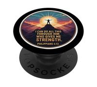 I Can Do All This Through Him Who Gives Me Strength versículo PopSockets PopGrip Adhesivo
