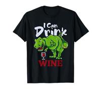 I Can Drink Wine T-Rex Dinosaur Wine Lover Beber Juego de Palabras Camiseta