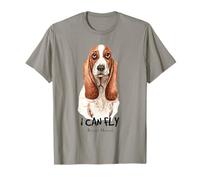 I Can Fly Basset Hound | Divertido amante de los cachorros Hush Camiseta