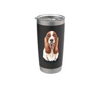 I Can Fly Basset Hound | Divertido amante de los cachorros Hush Vaso térmico de acero inoxidable de doble pared