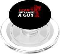 I Can’t But I Know A Guy Jesus Cross Funny Christian PopSockets PopGrip para MagSafe
