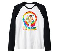 I Can’T Hear You I’M IN DJ Mode Tie-Dye Headphones Graphic Camiseta Manga Raglan