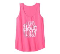 I Can't Adult Today - Funny Saying Camiseta sin Mangas, Mujer, Rosado Neón, XL