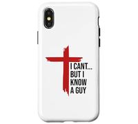 I Can't But I Know Guy Men Jesus Cross Minimalist Christian Carcasa para iPhone X/XS