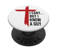 I Can't But I Know Guy Men Jesus Cross Minimalist Christian PopSockets PopGrip Adhesivo