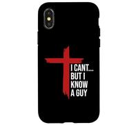 I Can't But I Know Guy Mens Jesus Cross Minimalist Christian Carcasa para iPhone X/XS