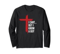 I Can't But I Know Guy Mens Jesus Cross Minimalist Christian Manga Larga