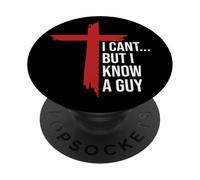 I Can't But I Know Guy Mens Jesus Cross Minimalist Christian PopSockets PopGrip Adhesivo