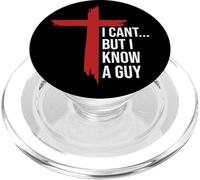 I Can't But I Know Guy Mens Jesus Cross Minimalist Christian PopSockets PopGrip para MagSafe