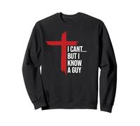 I Can't But I Know Guy Mens Jesus Cross Minimalist Christian Sudadera