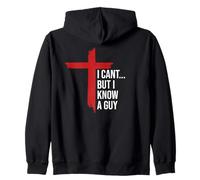 I Can't But I Know Guy Mens Jesus Cross Minimalist Christian Sudadera con Capucha
