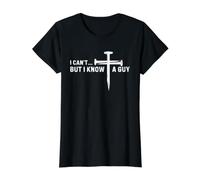 I Can't But Know A Guy Jesus Cross Funny Christian Oration Camiseta gráfica económica, Mujer, Negro, XS
