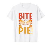 I Can't Eat Another Bite Oh Look Pie Divertido Día de Acción de Gracias Camiseta gráfica económica, Hombre, Blanco, S