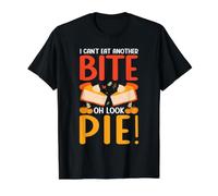 I Can't Eat Another Bite Oh Look Pie Divertido Día de Acción de Gracias Camiseta gráfica económica, Hombre, Negro, L