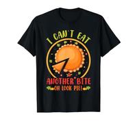 I Can't Eat Another Bite Oh Look Pie Divertido Día de Acción de Gracias Camiseta gráfica económica, Hombre, Negro, M