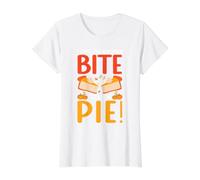 I Can't Eat Another Bite Oh Look Pie Divertido Día de Acción de Gracias Camiseta gráfica económica, Mujer, Blanco, M