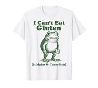 I Can't Eat Gluten It Makes My Tummy Hurt Frog Divertido Camiseta