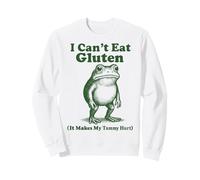 I Can't Eat Gluten It Makes My Tummy Hurt Frog Divertido Sudadera