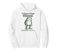 I Can't Eat Gluten It Makes My Tummy Hurt Frog Divertido Sudadera con Capucha
