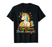 I Can't Even Think Straight Cute Rainbow Unicorn Pride Graph Camiseta