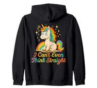I Can't Even Think Straight Cute Rainbow Unicorn Pride Graph Sudadera con Capucha