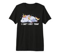 I Can't Exist Today Sad Unicorn Sarcasmo Cute Art EduEly Camiseta Premium